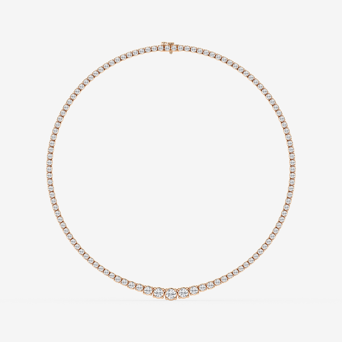 Additional Image 3 for  15 ctw Round Lab Grown Diamond Four Prong Graduated Tennis Necklace